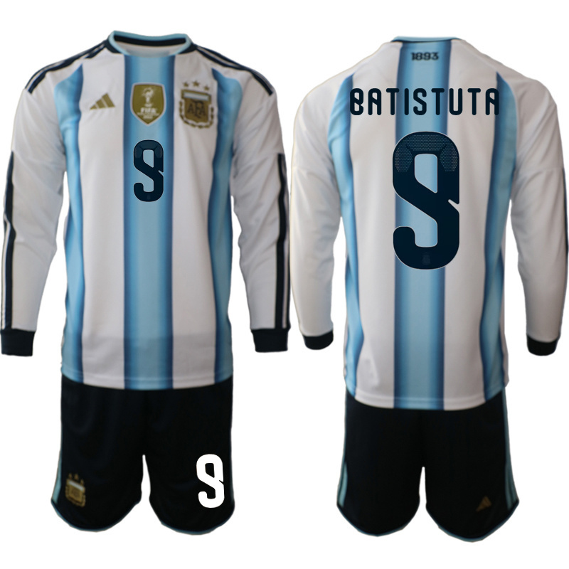 Men Argentina Long sleeve home 010 style 2026 World Cup Soccer jersey->argentina jersey->Soccer Country Jersey